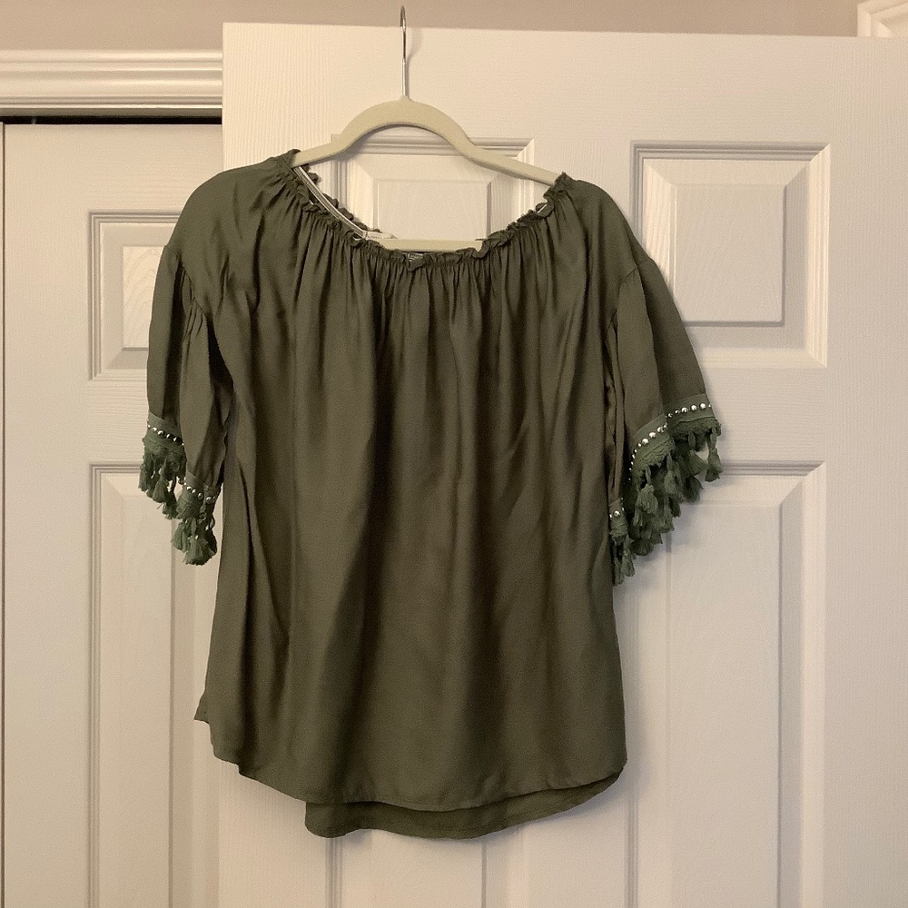 Boho Flowy Top with Tassels